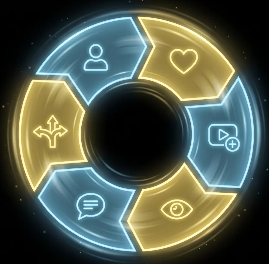 Complete Social Media Promotion Services - MegaFamous.net Social media growth flywheel showing followers likes subscribers views comments and shares services by MegaFamous.net